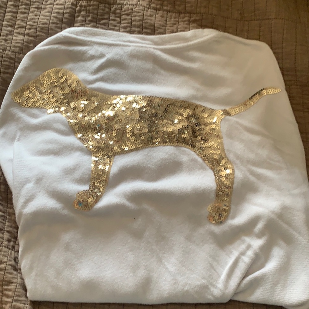 Medium pink long sleeve glitter tee